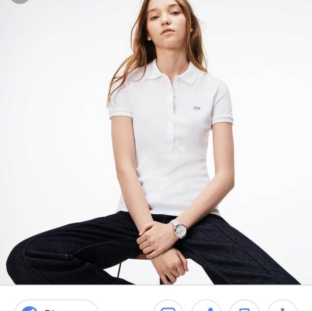 White bnwt lacoste polo slim fit. Xl retails 89